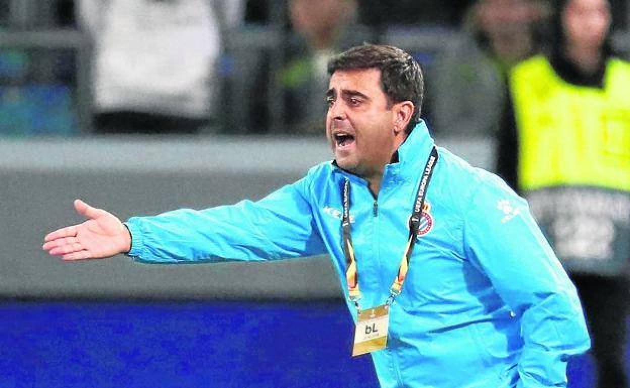 David Gallego, durante un partido de la Liga Europa con el Espanyol. 