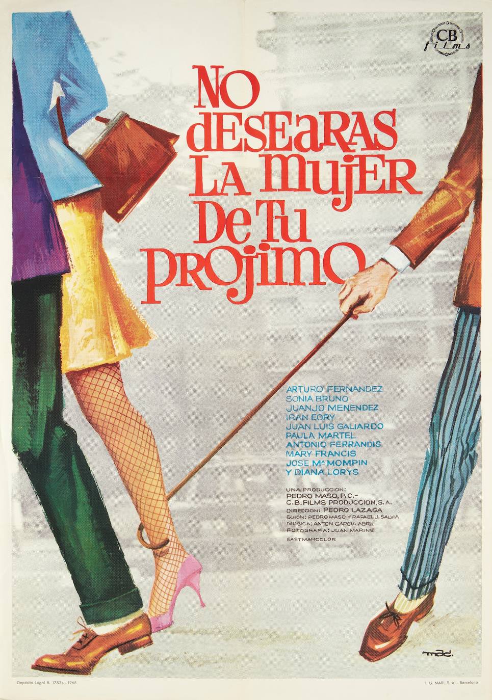 Una exposición en el Muséu del Pueblu d'Asturies muestra 22 carteles originales de películas de cine español protagonizadas por el actor gijonés Arturo Fernández entre 1958 (Cita imposible) y 1983 (Truhanes). La muestra permanecerá abierta al público hasta finales de año. 1968: No desearás la mujer de tu prójimo