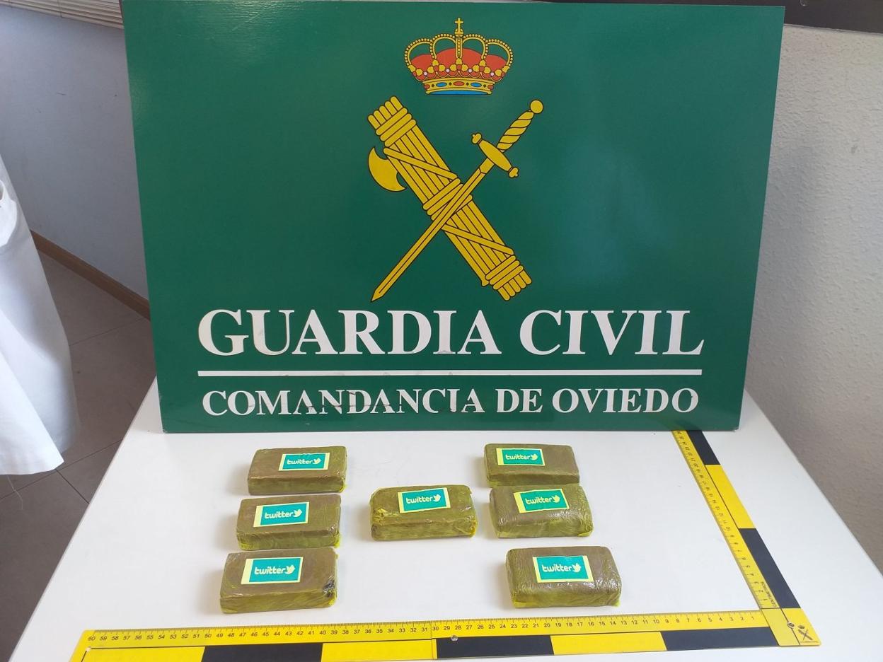 Hachís confiscado por la Guardia Civil. 