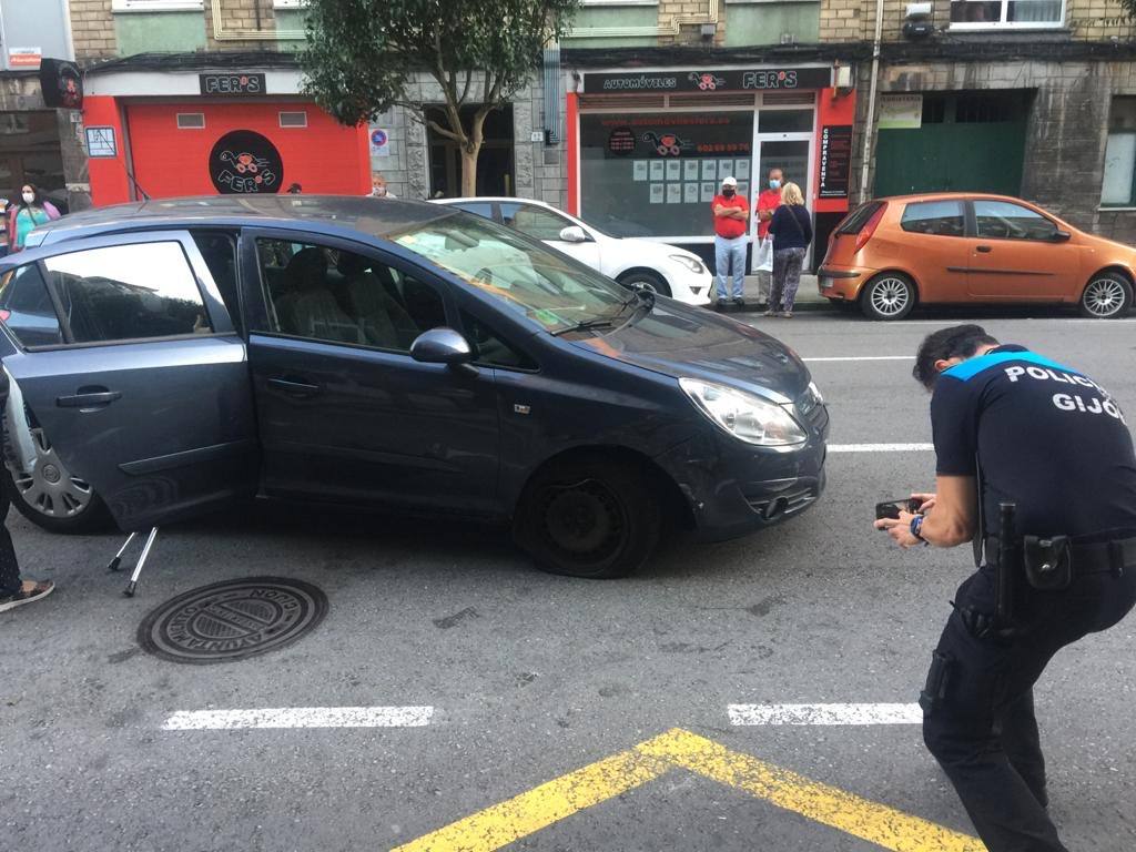 Fotos: Colsión múltiple en Gijón