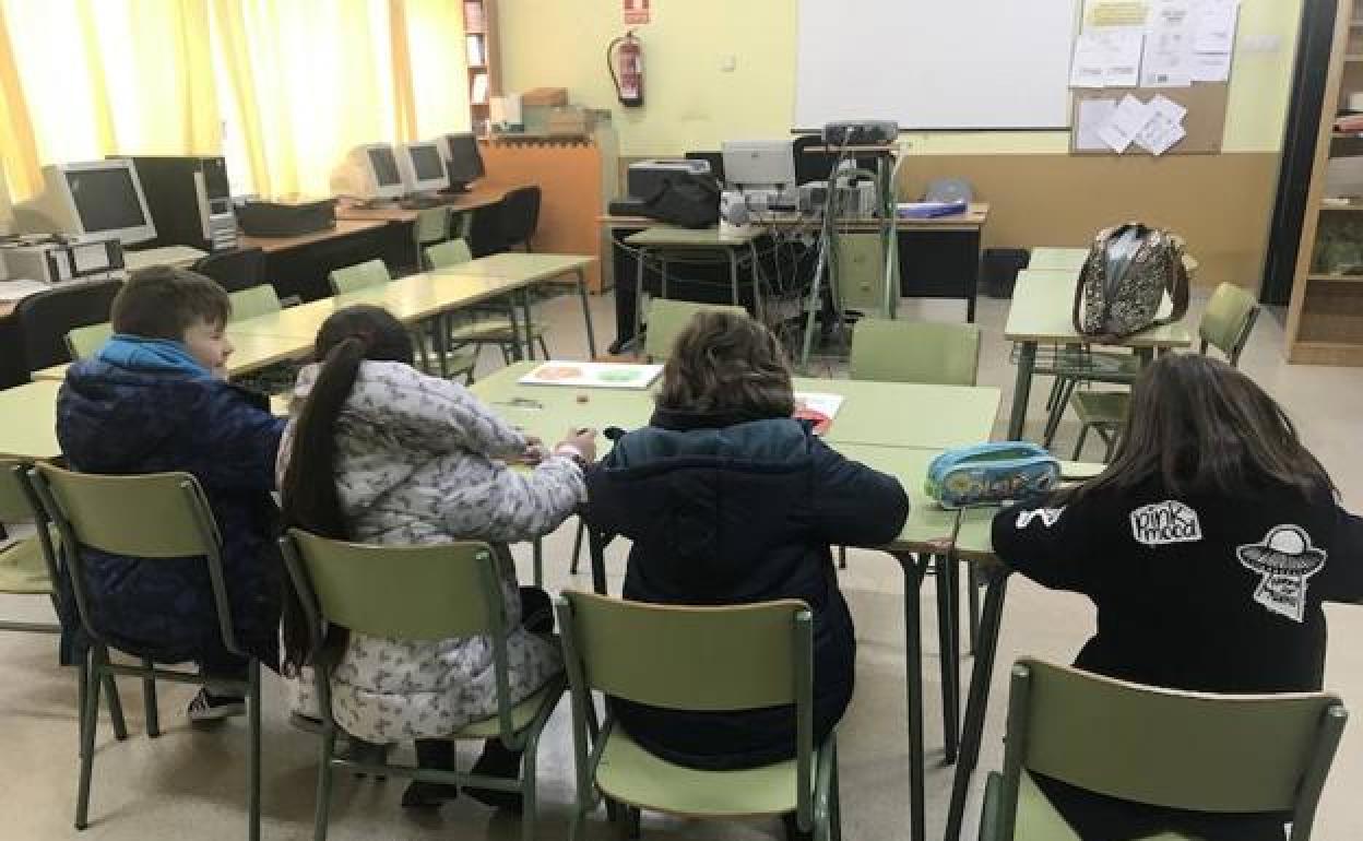 Alumnos en un colegio de Asturias. 