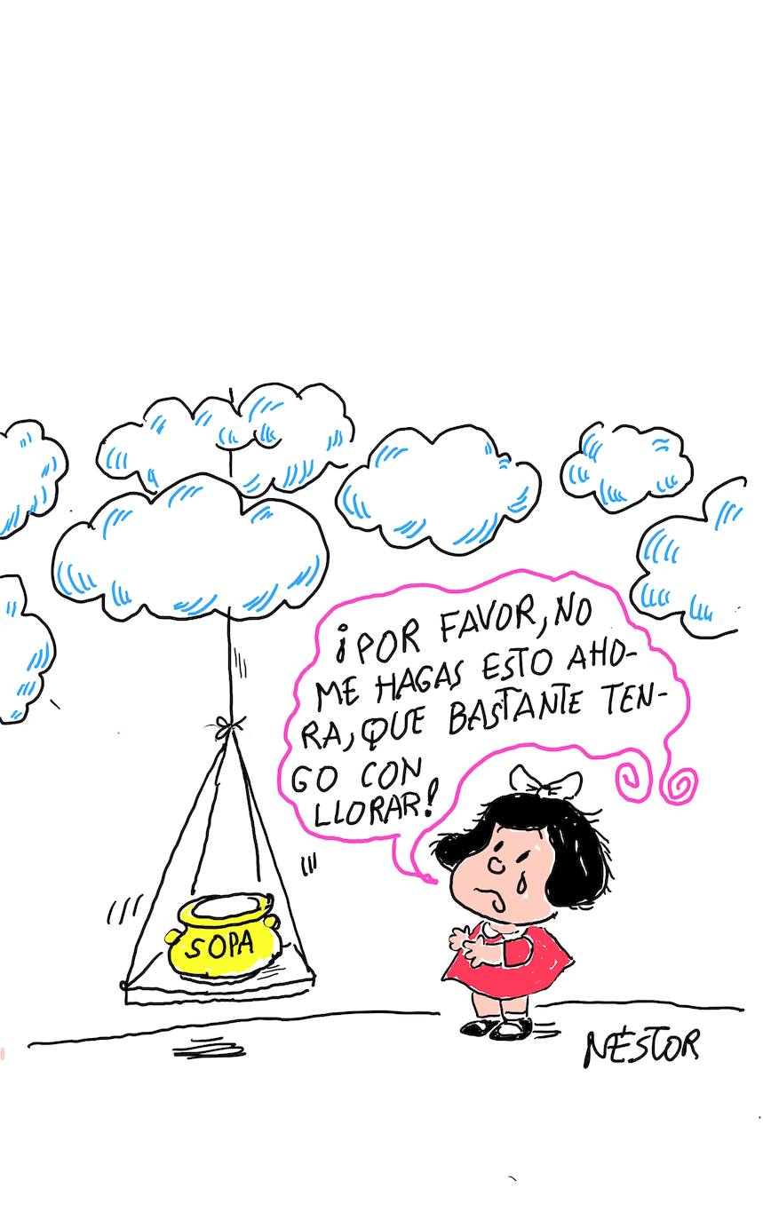 Los colaboradores gráficos de EL COMERCIO-LA VOZ DE AVILÉS Neto, Gaspar Meana, Néstor, Enrique Carballeira, Ñata y Arturo Arias despiden, pincel en mano, a Quino, «un genio» atemporal.