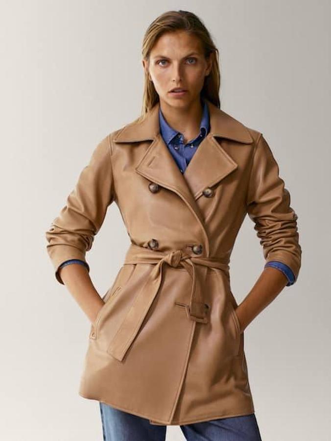 Chaqueta trench con cinturón de Massimo Dutti, 299 euros.