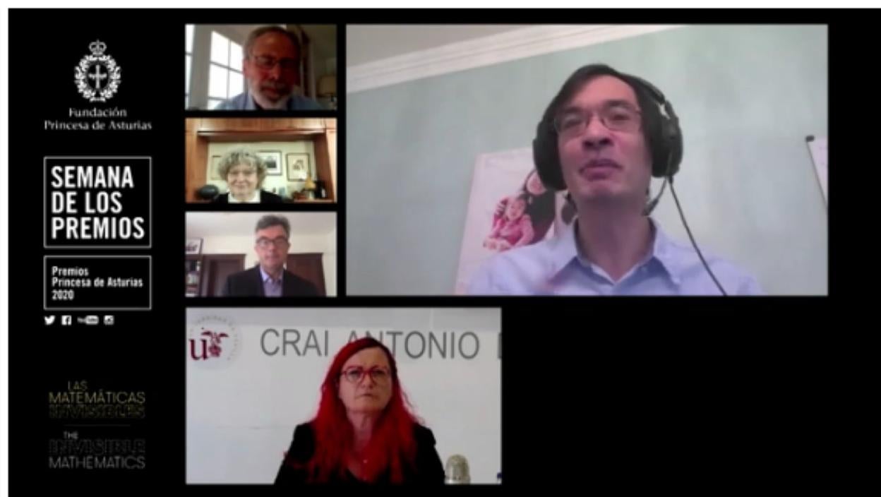 Un momento del encuentro virtual de los matemáticos. 