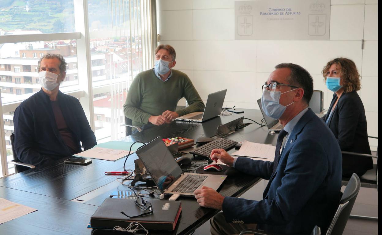 El consejero de Salud, Pablo Fernandez, asistió a la la reunión por vía telématica.