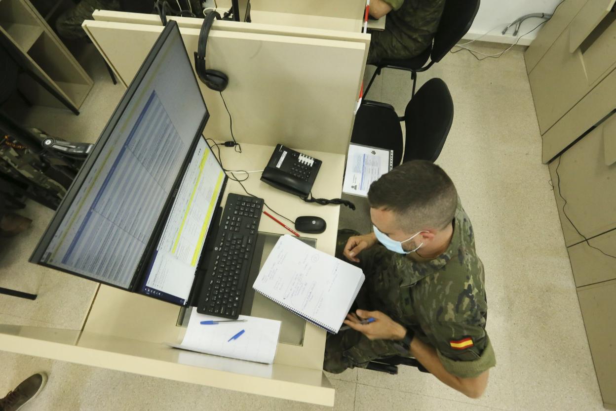 Un rastreador, en plena tarea. 