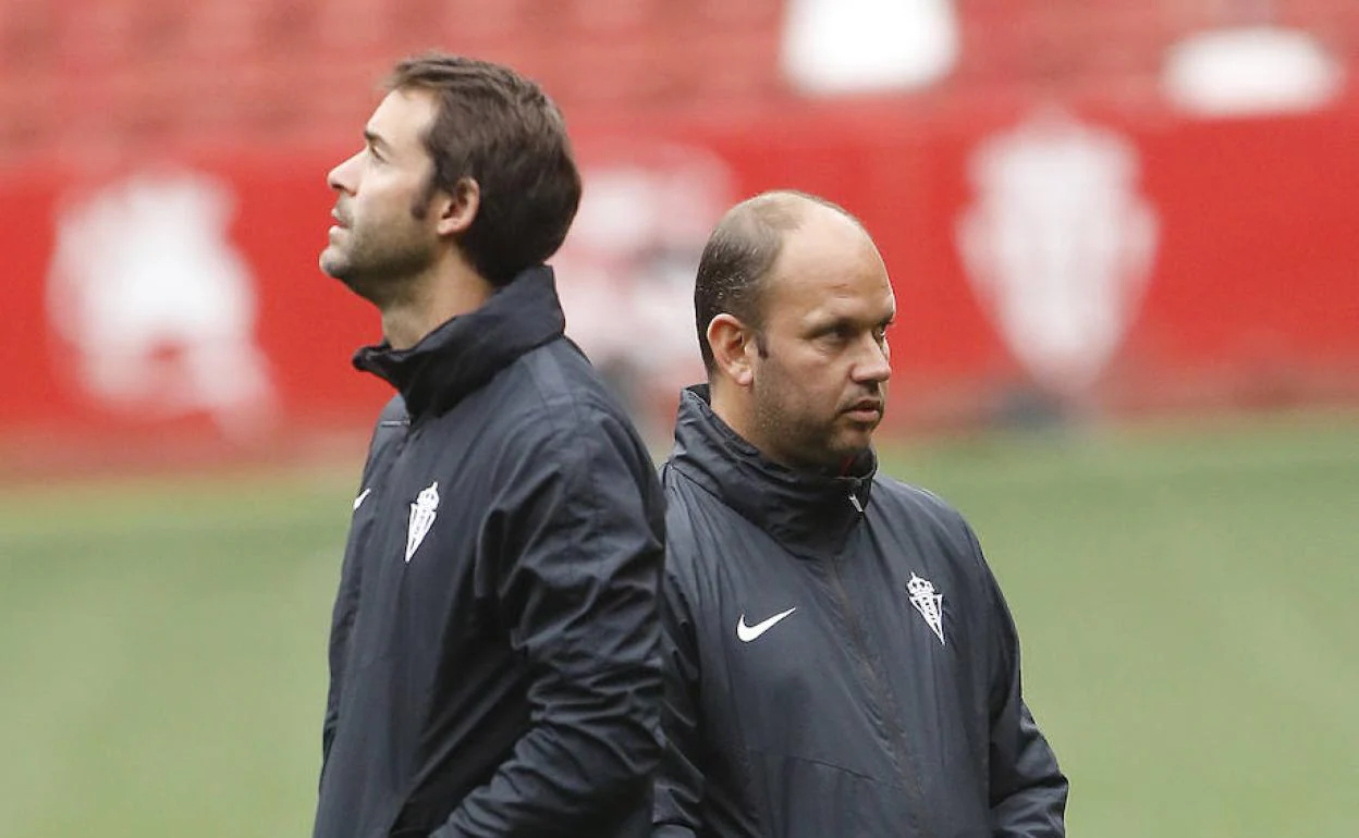 Iván Hernández y José Alberto, cuando dirigían al Sporting. 