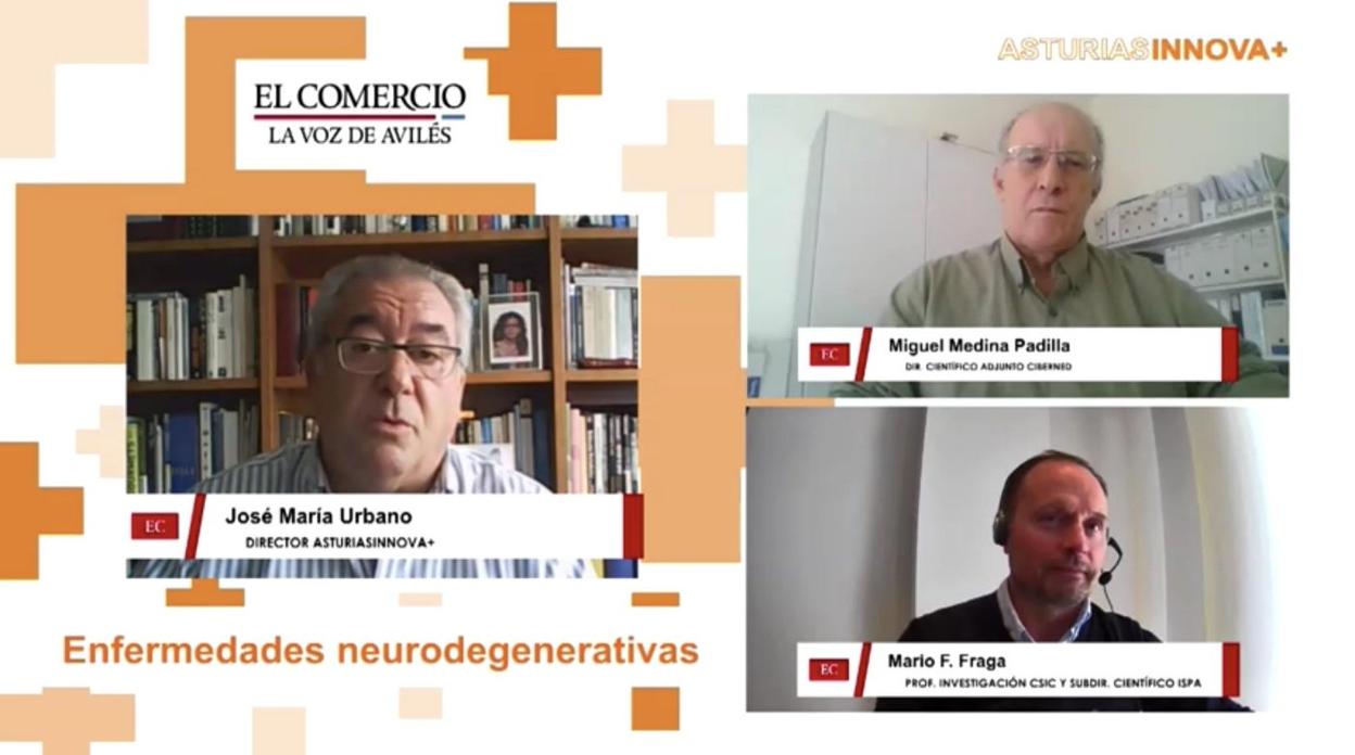 José María Urbano, Miguel Medina y Mario Fernández Fraga, durante el coloquio. 