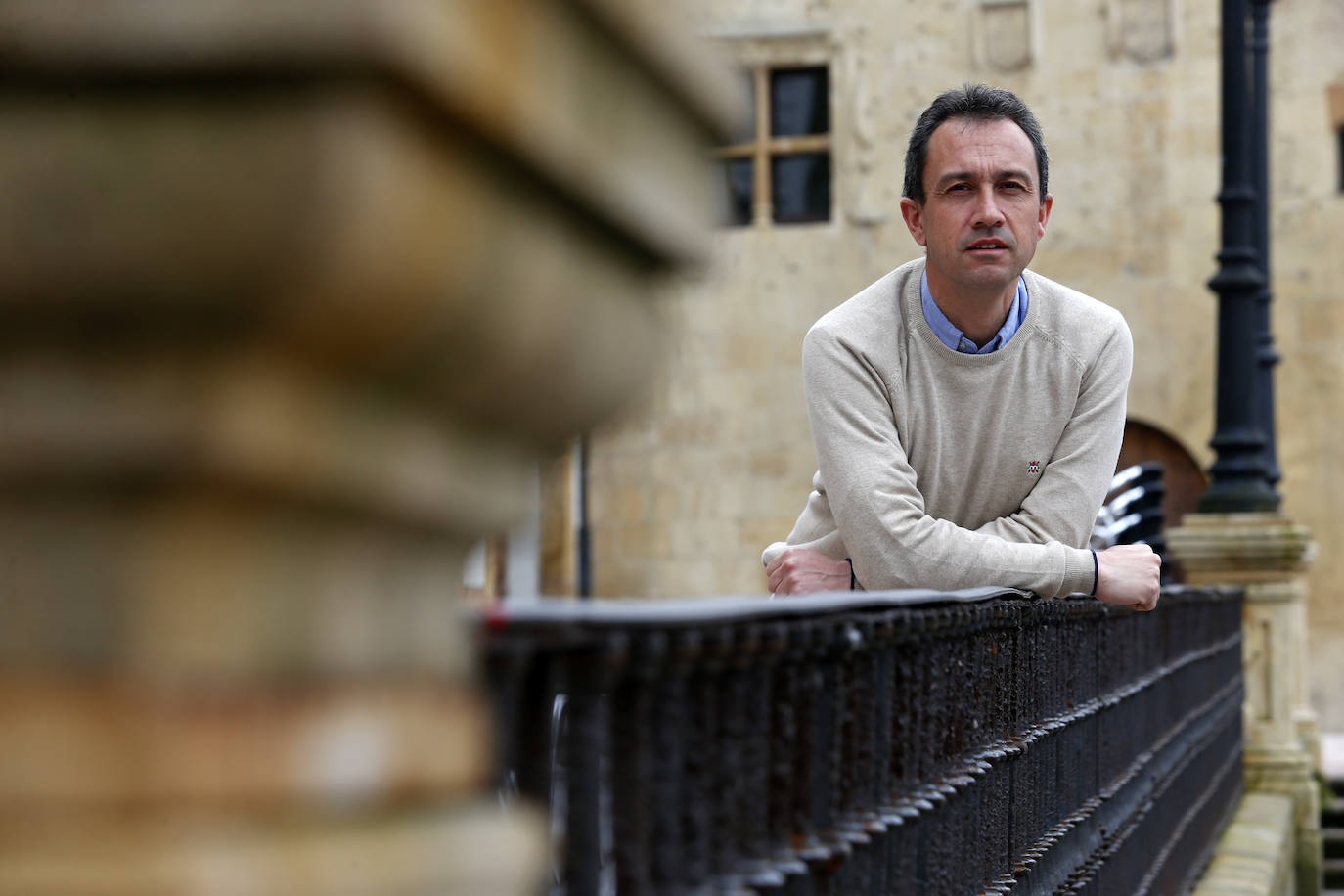 El coordinador general de IU-IX, Ovidio Zapico, en Oviedo