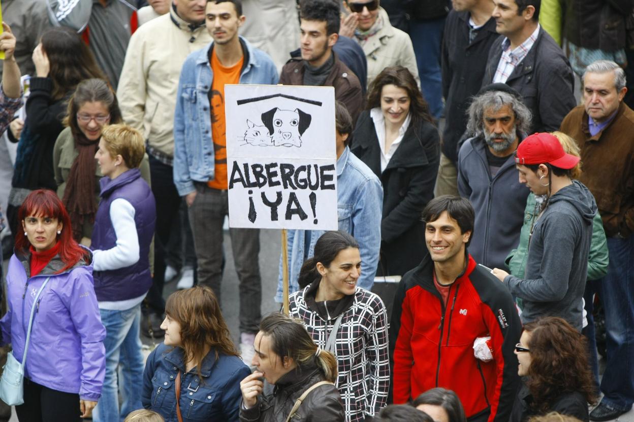 Una de las manifestaciones reclamando el albergue de animales. 