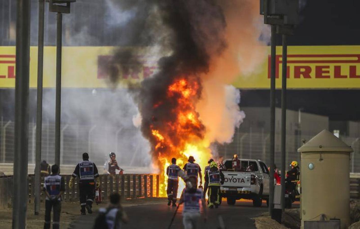 Fotos: Las impactantes imágenes del accidente de Grosjean