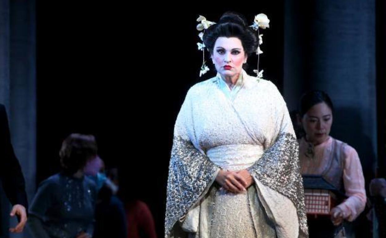 Ainhoa Arteta ensaya la ópera 'Madama Butterfly' en Oviedo.