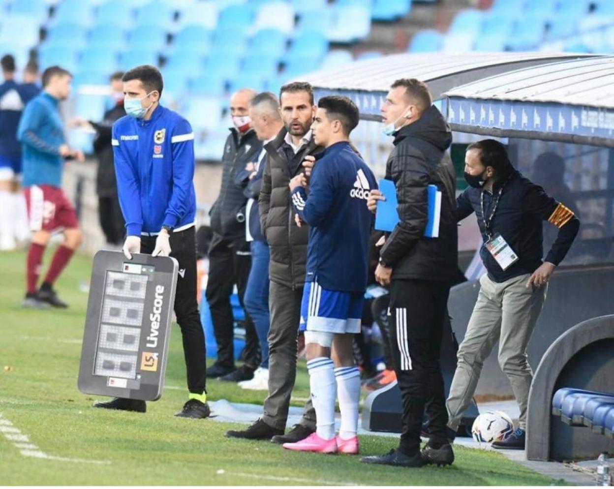 José Ramón Rodríguez y Baraja, esta misma temporada, durante un partido en La Romareda. 