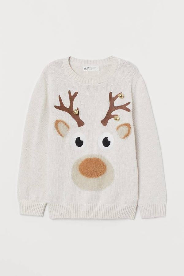 Jersey de niño con cascabeles y bordado de reno de H&M (19,99 euros).