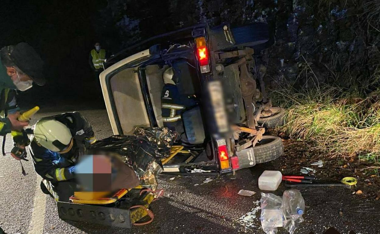 Herido un conductor en un accidente de tráfico en Villaviciosa
