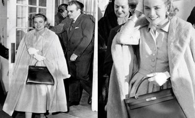 Grace Kelly con su bolso 'Kelly'.