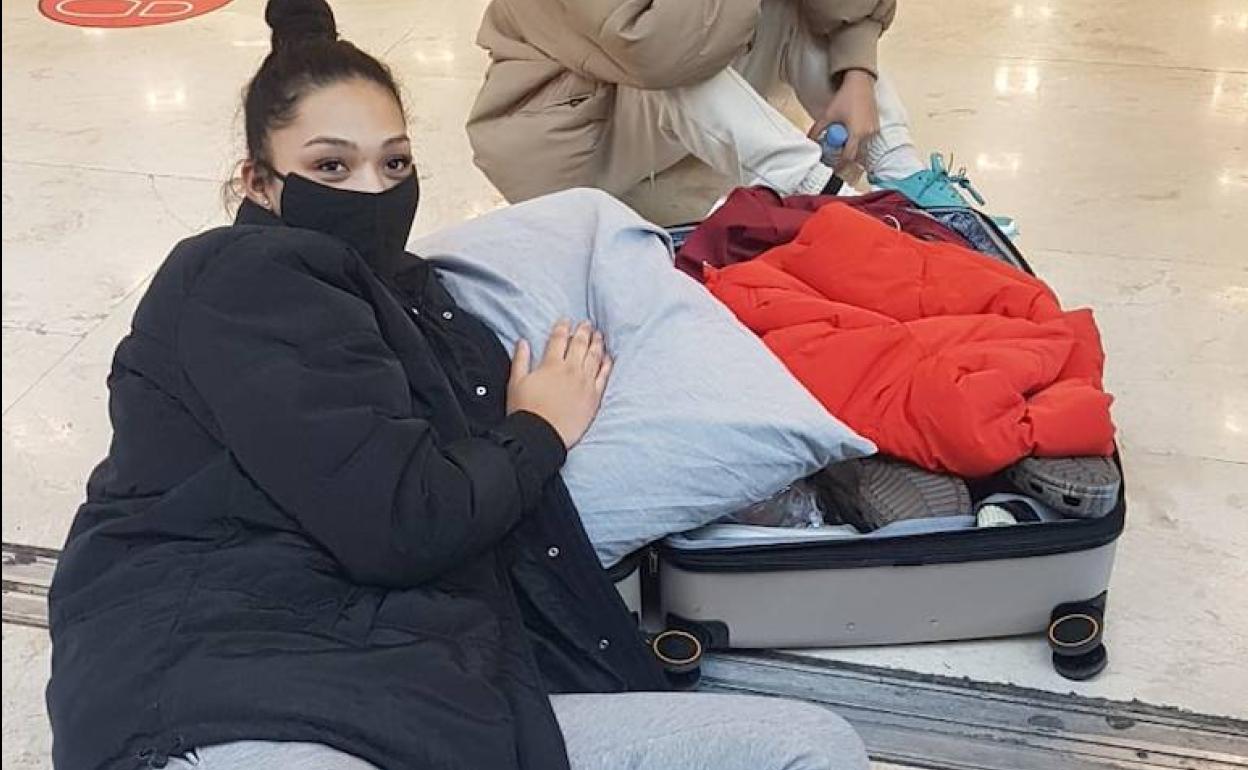 La jugadora de baloncesto Hailey Dias-Allen en Barajas.