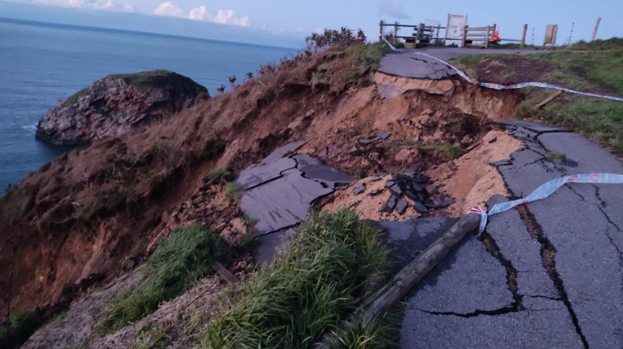 El argayo de la Senda Costa Norte sigue creciendo