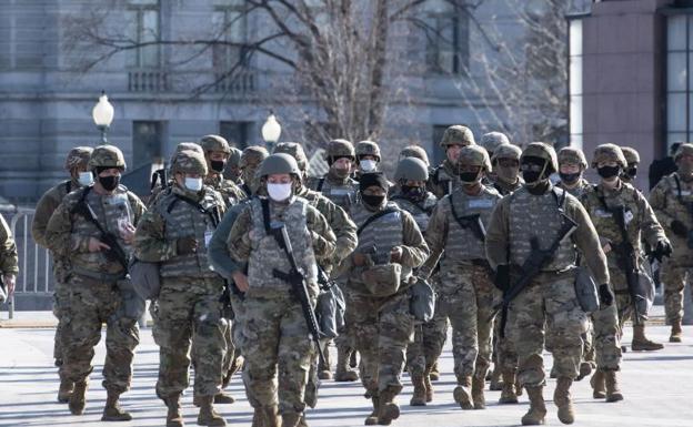 FOTO: Miembros de la Guardia Nacional patrullan las calles de la capital / VÍDEO: Así es la seguridad de Biden