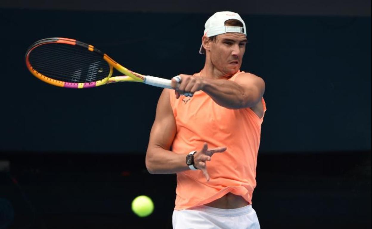 Rafa Nadal, durante un entrenamiento. 