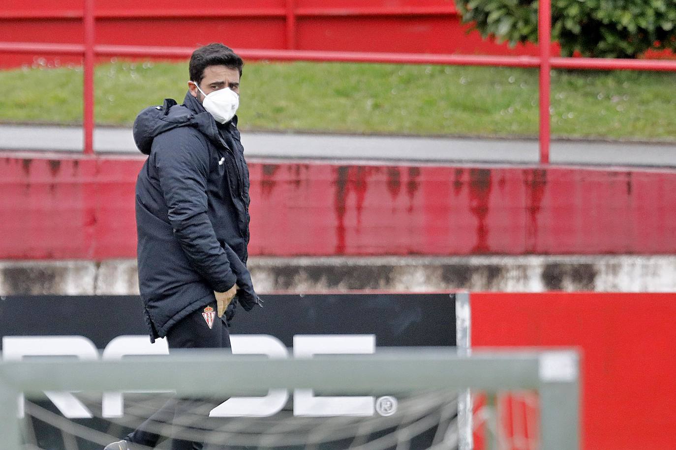 Los rojiblancos han entrenado este martes a las órdenes de David Gallego en Mareo