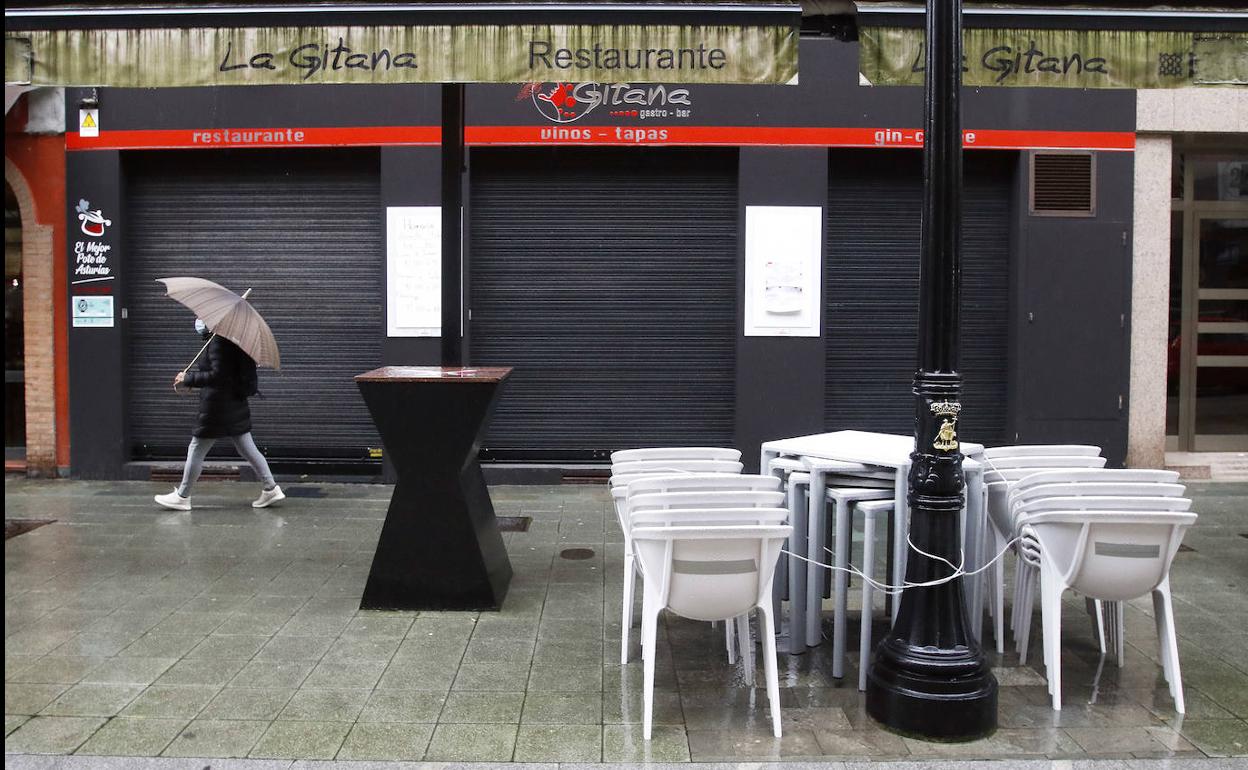 Establecimiento hostelero cerrado en Gijón.