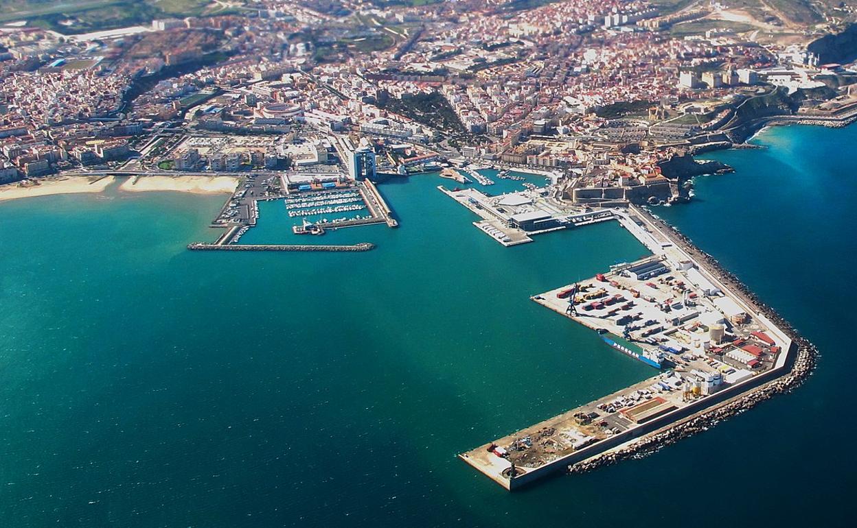 Vista aérea del Puerto de Melilla