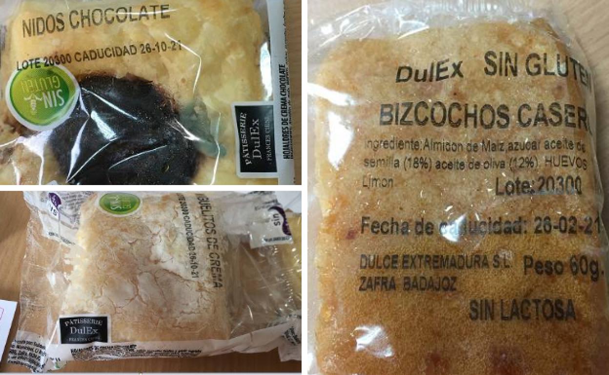Tres de los productos afectados por la alerta sanitaria. 
