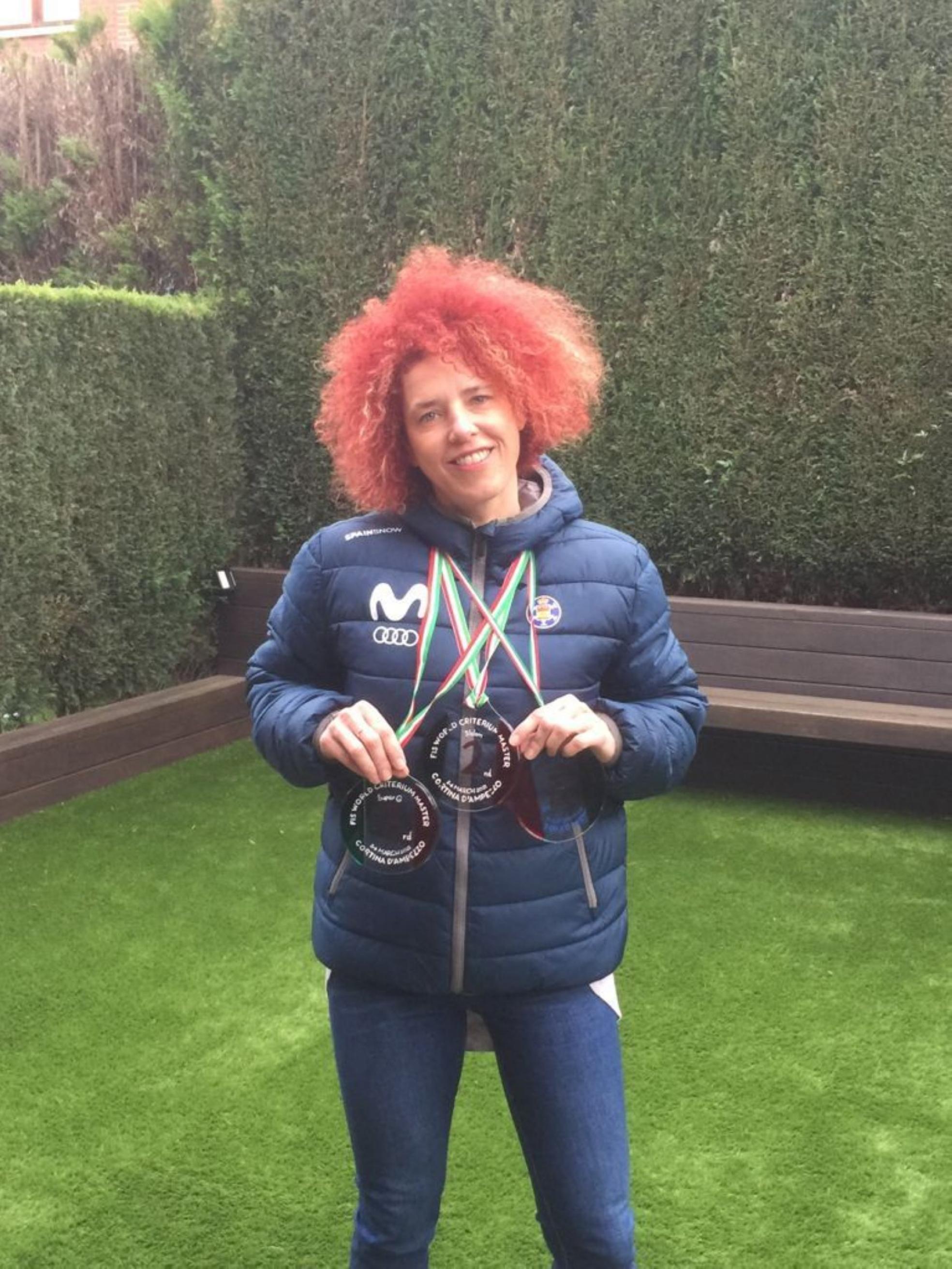 Triple éxito.Rocío Carbajal, con las tres medallas que conquistó en Italia. 