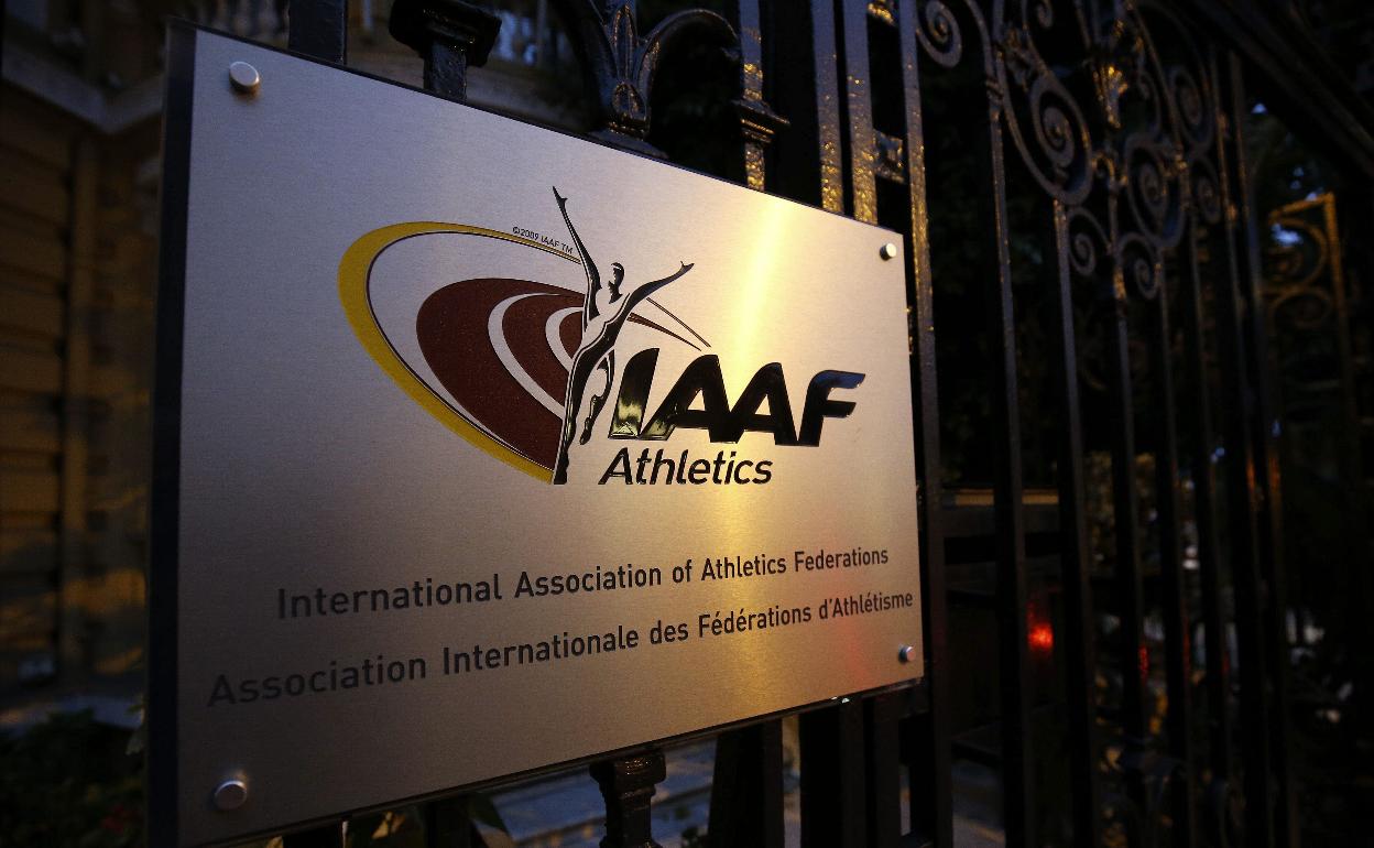 Entrada de la sede de la Federación Internacional de Atletismo (IAAF) en Mónaco.