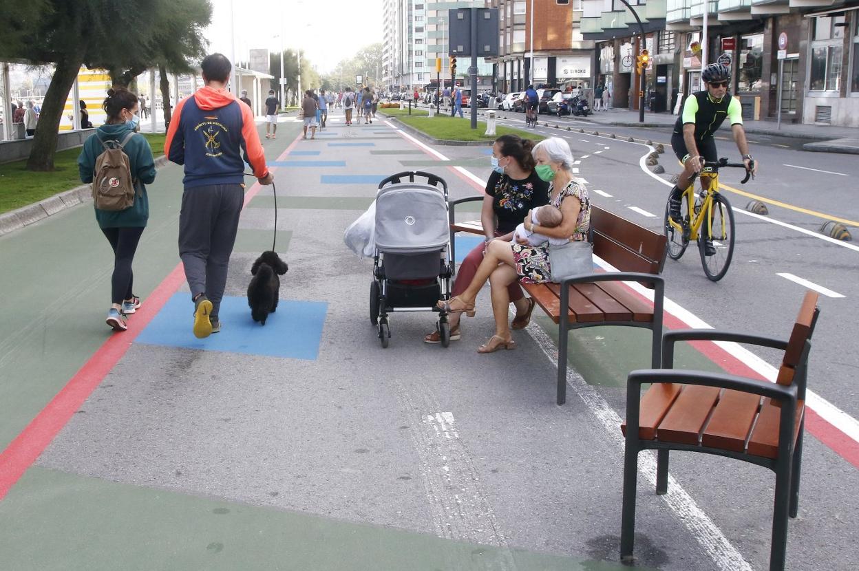 Solución provisional que Gijón ha adoptado en Rufo García Rendueles. 