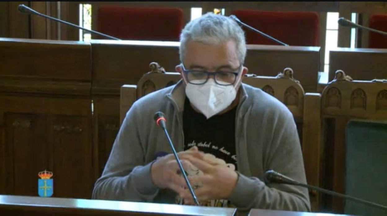 Miguel Mojardín, durante su intervención en la Junta. 