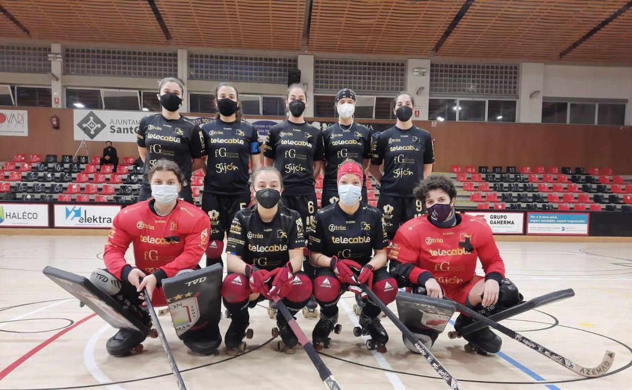 El equipo del Telecable lució esta noche un crespón negro en homenaje a Rufino Ballstetos