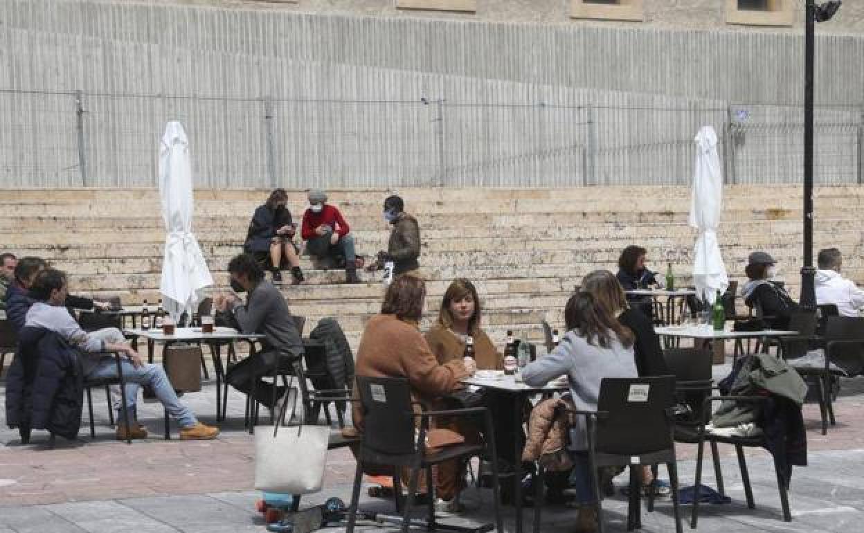 Una terraza en Gijón. 