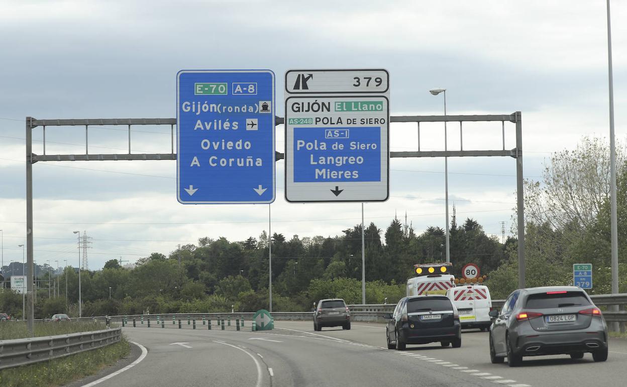 Autopista en Asturias, este jueves 