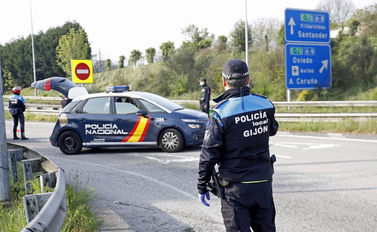 Control de movilidad en Gijón durante el estado de alarma.