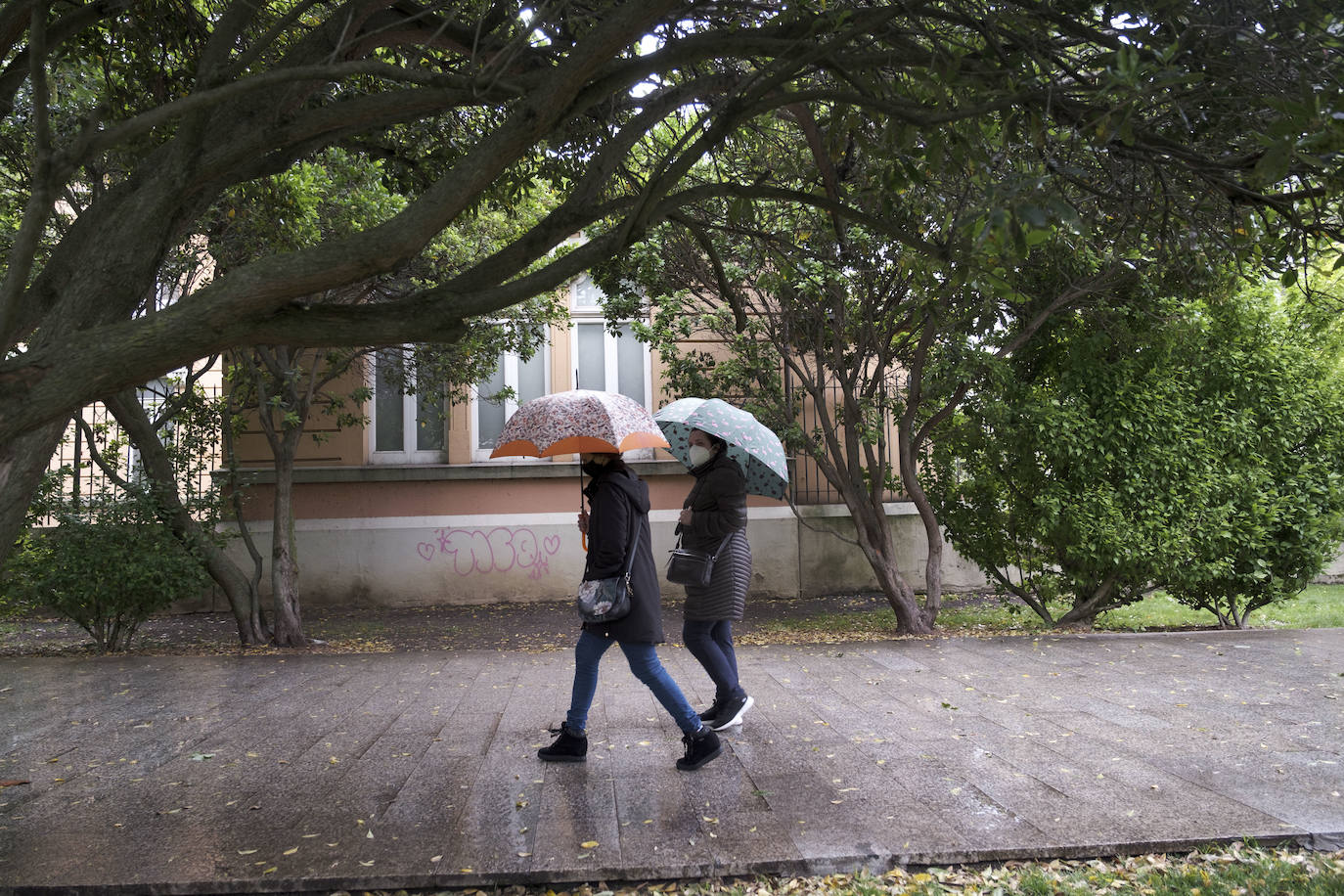 El fuerte viento sorprendió este miércoles a los gijoneses, llegándose a alcanzar rachas de 72 kilómetros por hora. Esto obligó a cerrar el parque Isabel La Católica. A ello se le añaden las lluvias, débiles pero constantes durante la jornada.
