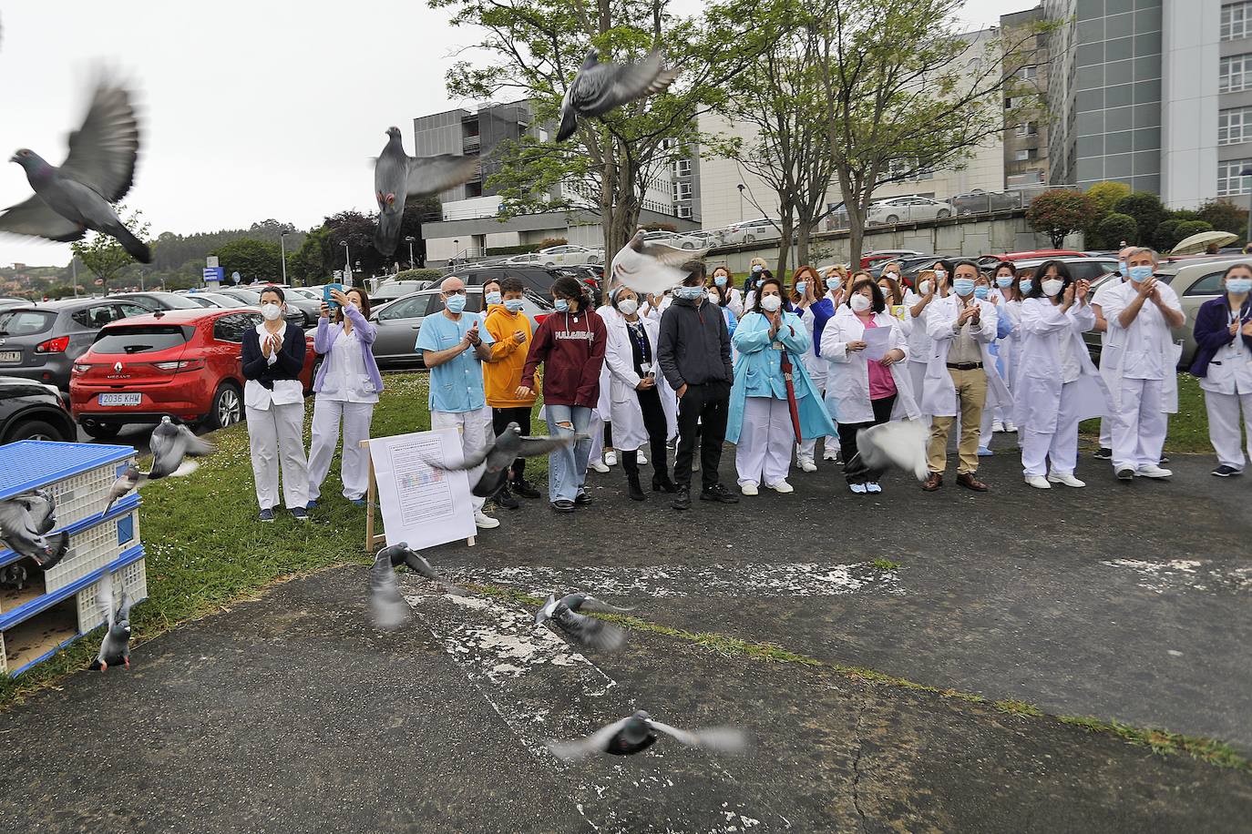El Hospital Central de Asturias y el de Cabueñes celebraron este jueves 13 de mayo el Día del niño hospitalizado, con la presencia de clowns y la suelta de palomas.