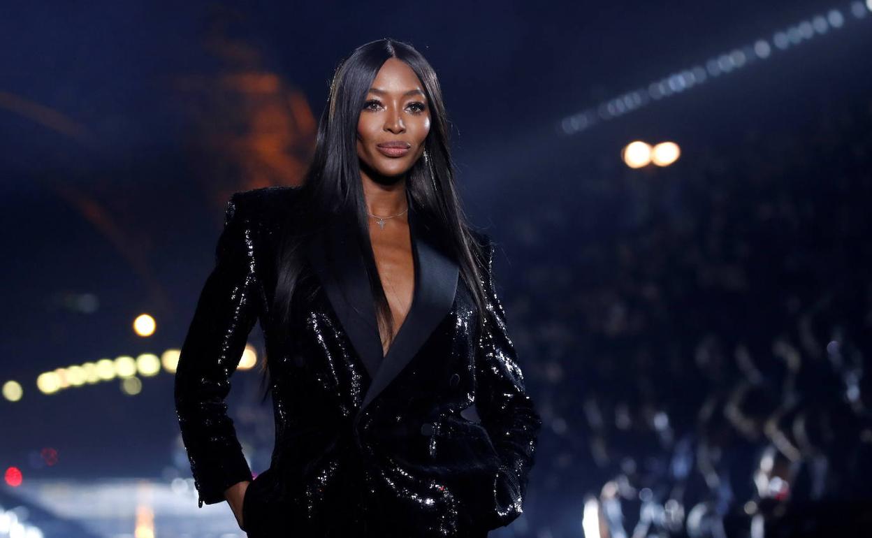 Naomi Campbell, durante una pasarela el año pasado.