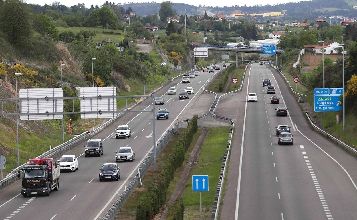 Vista de la AS-II que une Oviedo y Gijón