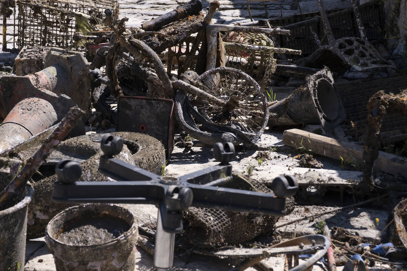 Con motivo del Día Mundial del Medioambiente, una veintena de buzos voluntarios procedió a retirar los residuos del fondo marino de la dársena interior del Puerto Deportivo de Gijón. Llegaron a sacar a tierra baterías, carros de la compra y hasta una bicicleta.