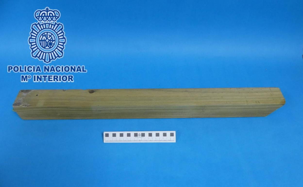 Estaca que utilizó el detenido