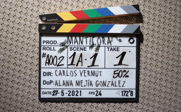 La claqueta de 'Mantícora'.