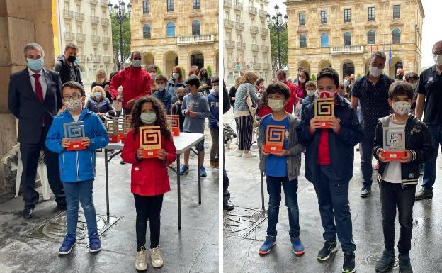 Nicolás Catoira y Carlota Desimpel, podio sub ocho y Mateo Menéndez, Álvaro Biempica y Gael Hoyos, podio sub diez.