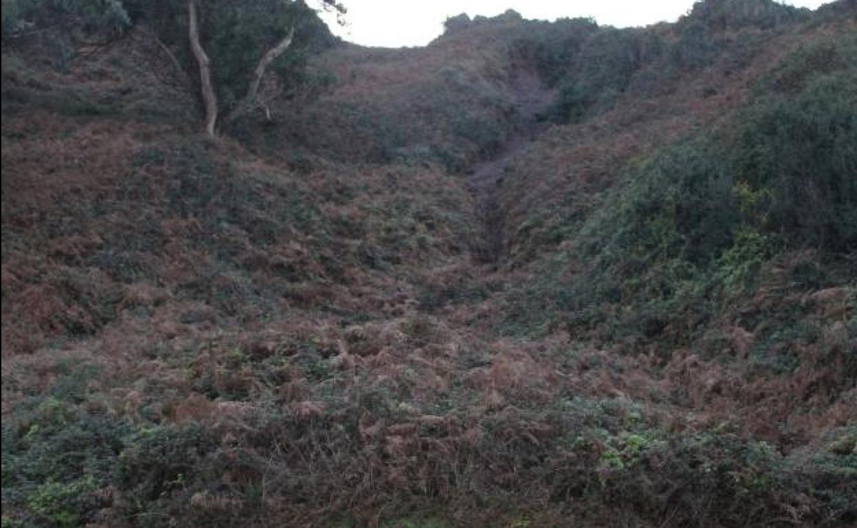 Desprendimiento en el monte Fuxa, en una imagen de archivo