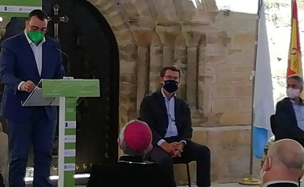 Intervención de Adrián Barbón en el encuentro homólogos de Cantabria y Galicia, Miguel Ángel Revilla y Alberto Núñez Feijoo.