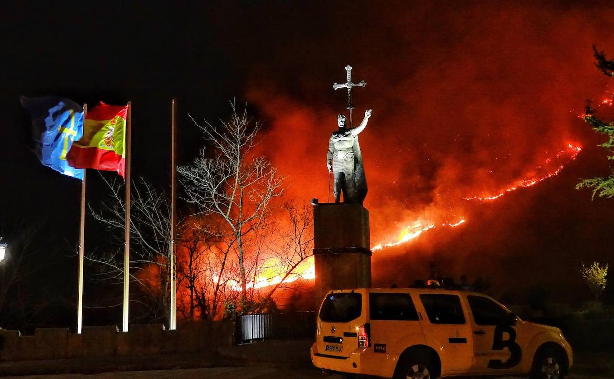 Incendio del pasado febrero en el monte Priena. 