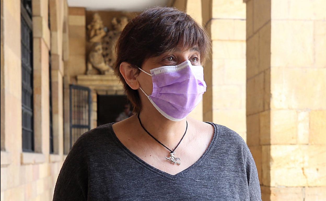 Ana Rivas, ayer durante su comparecencia ante los medios. 