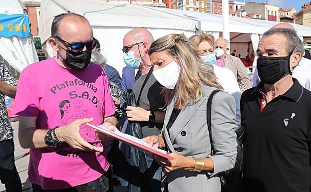 Yolanda Díaz, ministra de Trabajo, en la Semana Negra de Gijón.