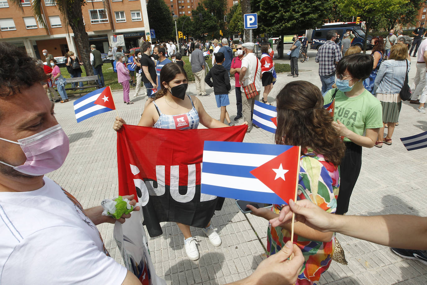 La actual crisis destada en Cuba ha llevado a colectivos de Gijón a manifestarse